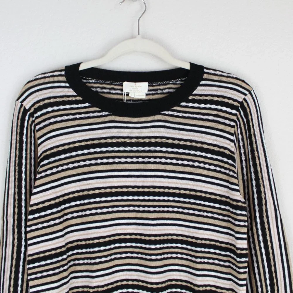 NWT Kate Spade Stripe Crewneck Sweater, Large